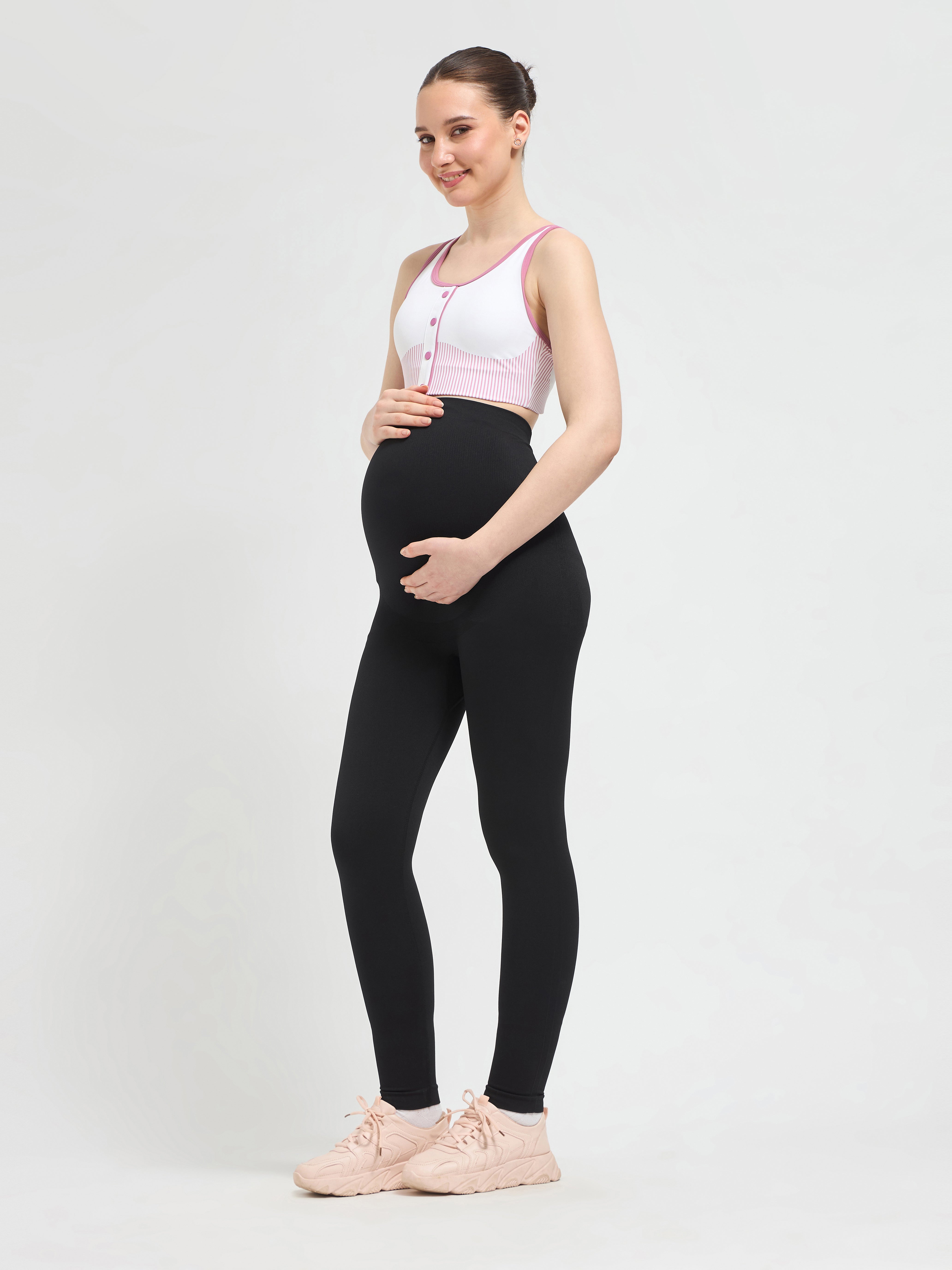 Seamless Over-Bump Maternity Leggings – Luxury Activewear for Women