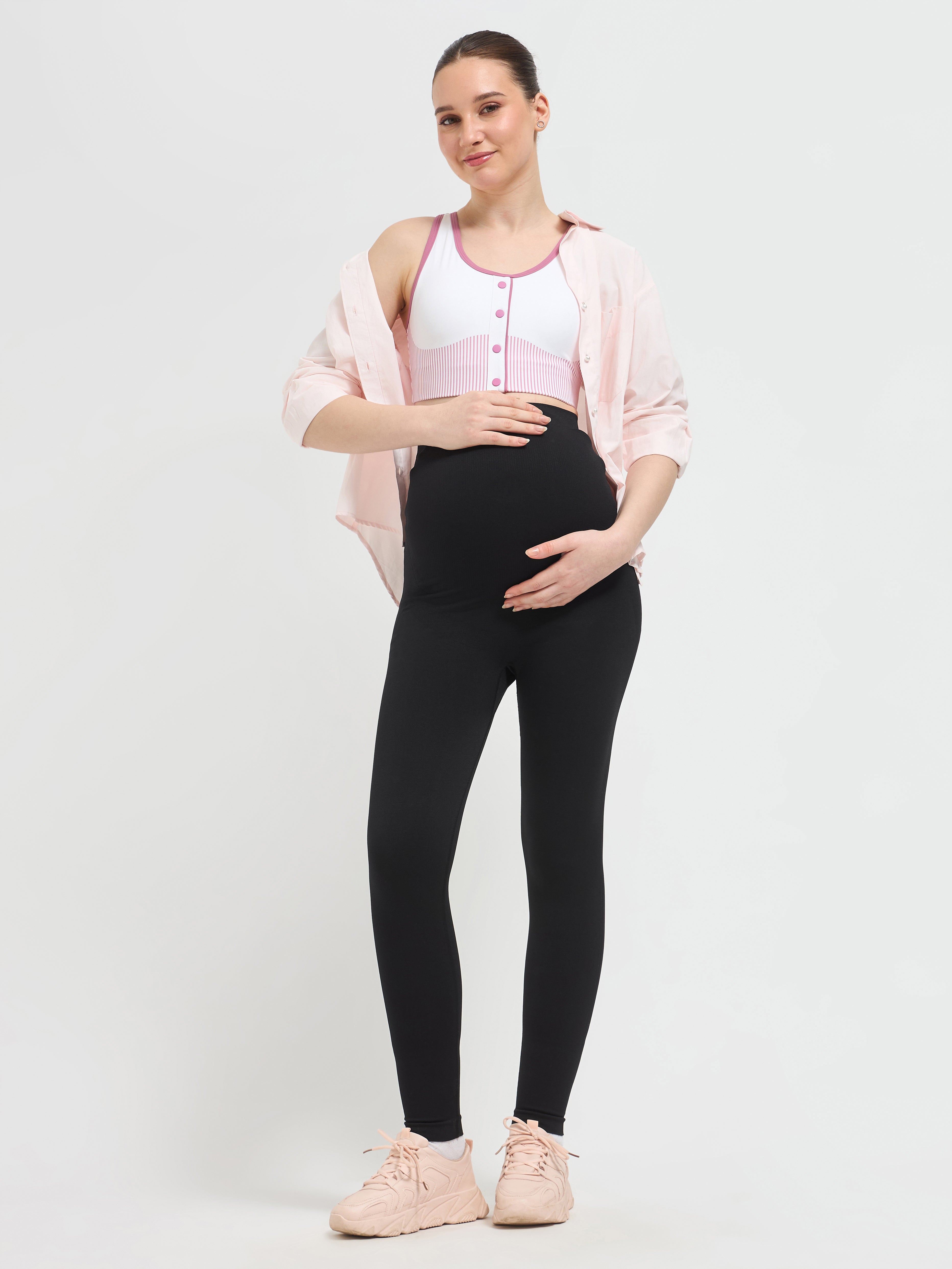 Seamless Over-Bump Maternity Leggings – Luxury Activewear for Women