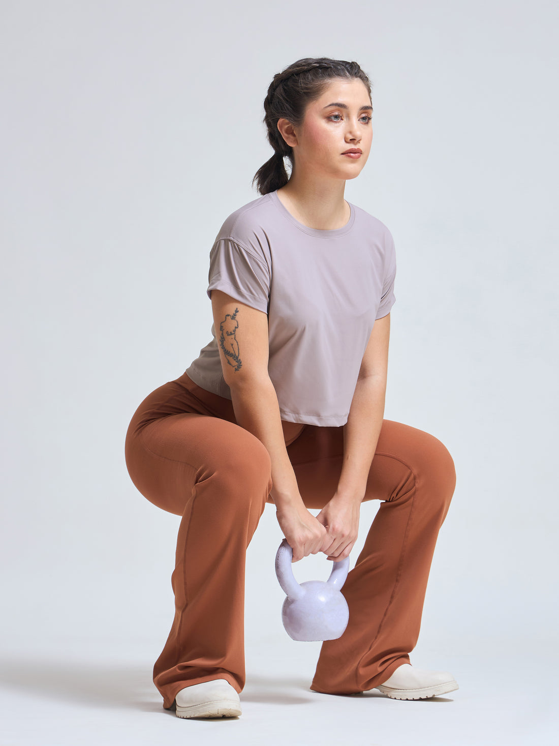 DryZone Oversized Crop Top – Luxury Gym Wear for Women