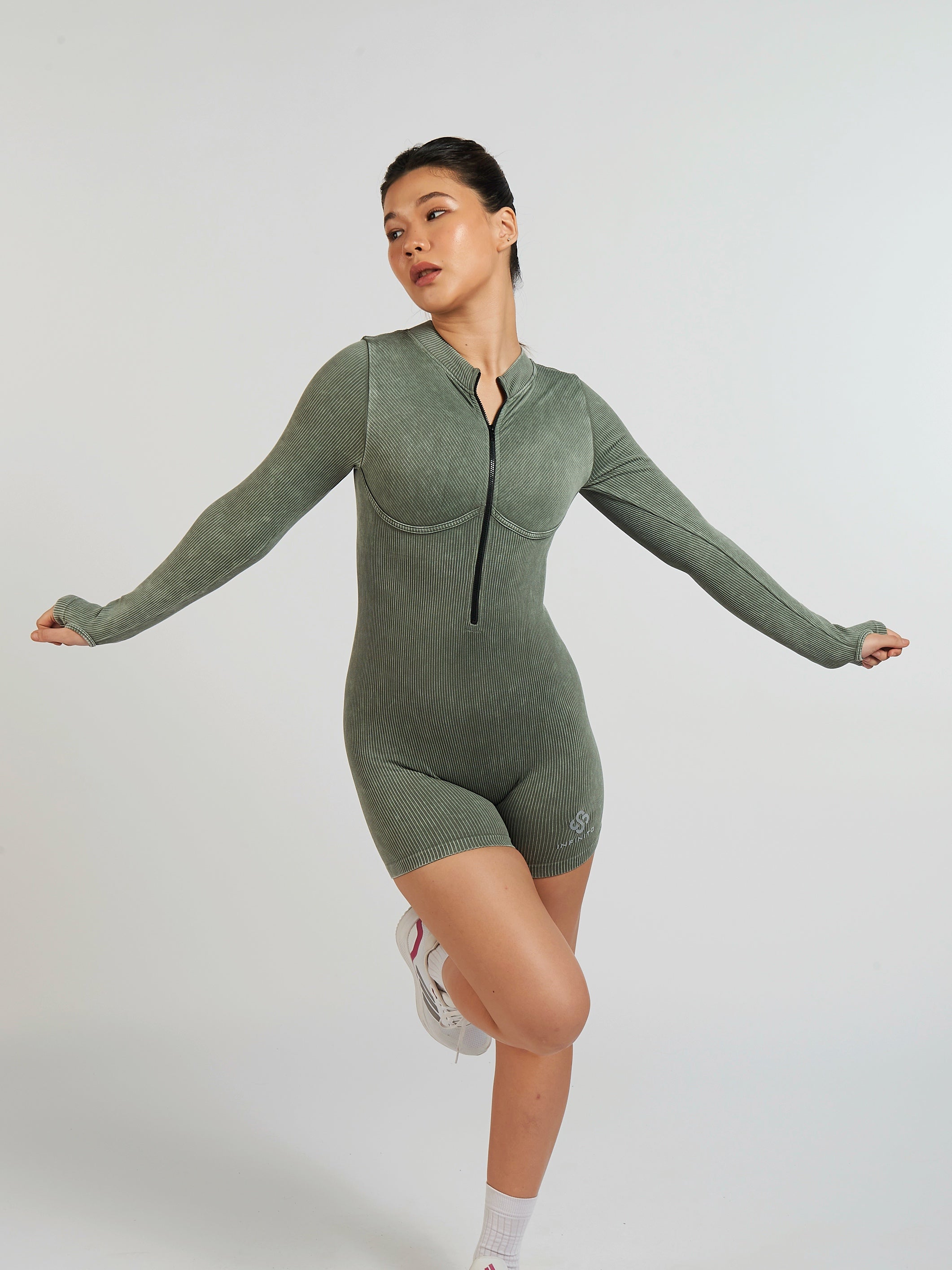 StreamLine Slim-Fit Short Jumpsuit