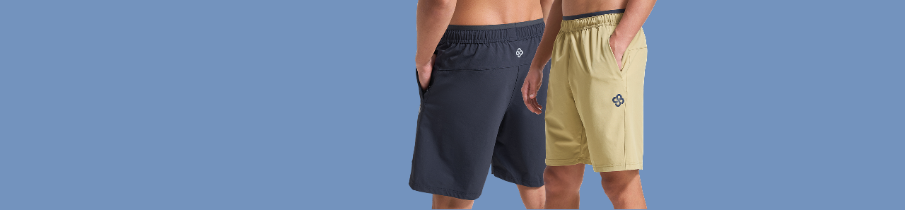 Infinito’s breathable and stretchable men's gym shorts in action