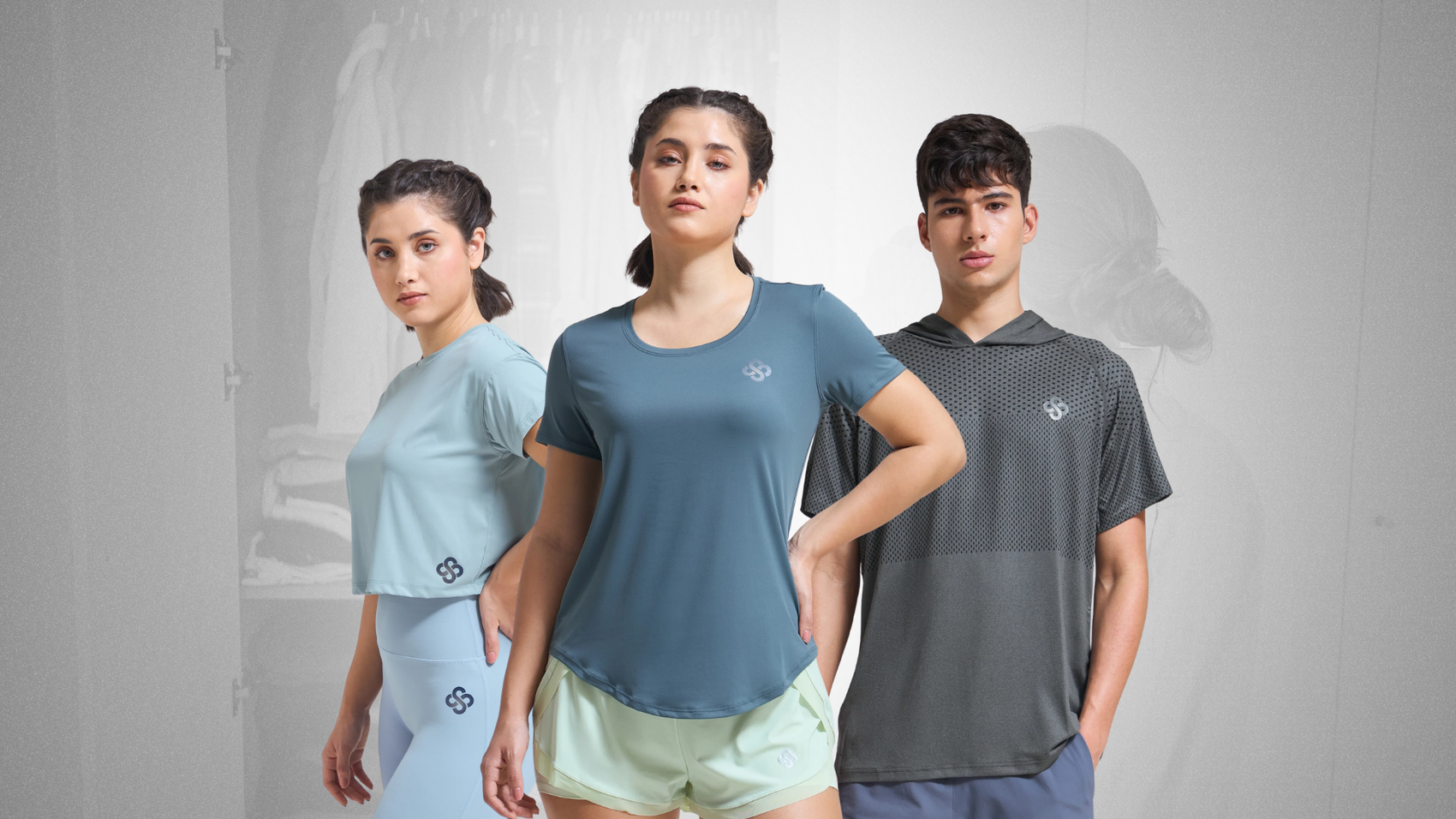 Luxury gym wear wardrobe for men and women in India featuring premium activewear and athleisure styling