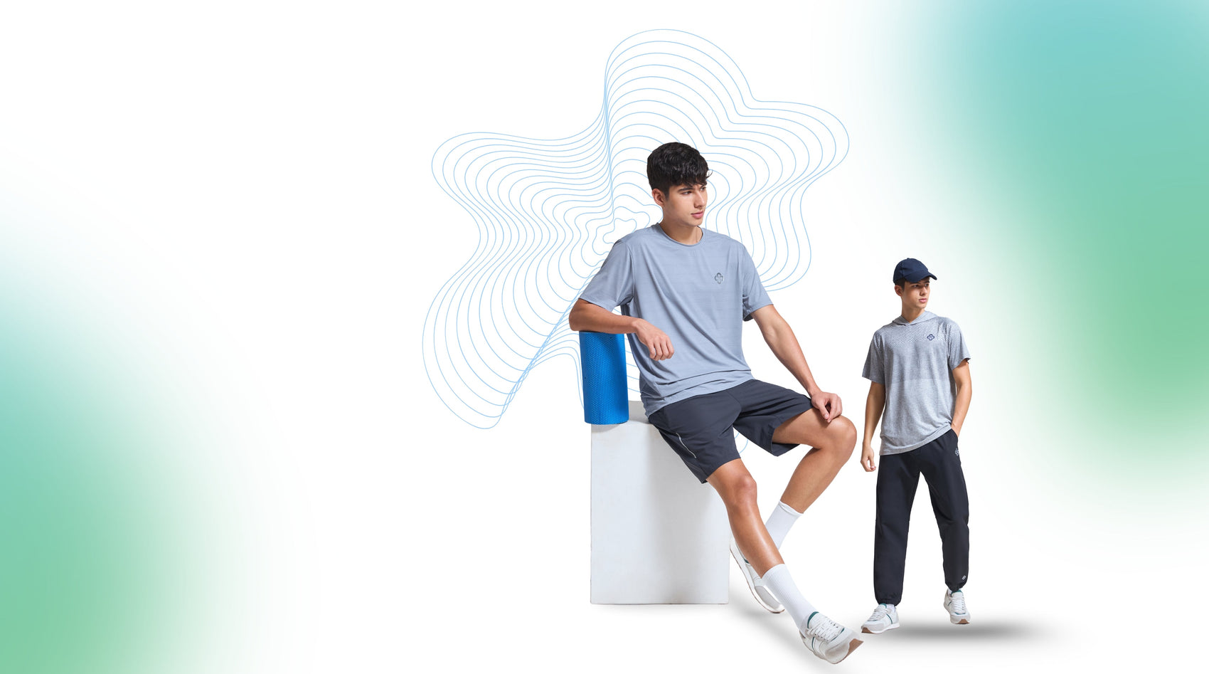 Premium gym t-shirts for men – Infinito luxury activewear banner showcasing modern workout style