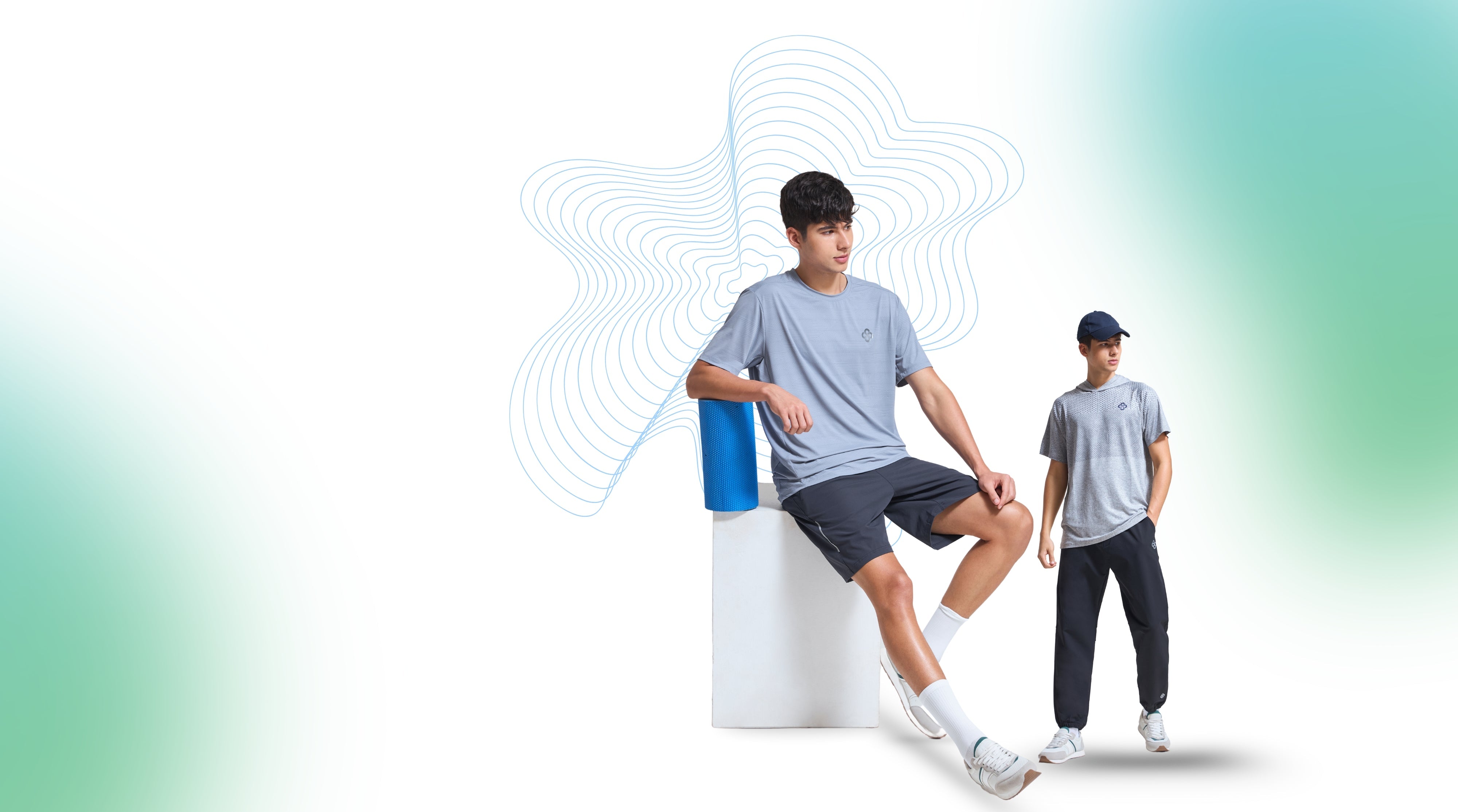 Premium gym t-shirts for men – Infinito luxury activewear banner showcasing modern workout style