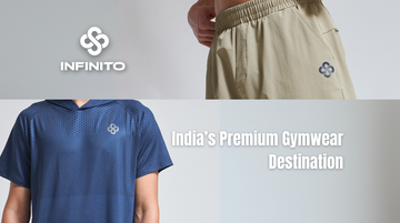 Infinito – India’s premium gymwear destination banner showcasing luxury activewear for men and women