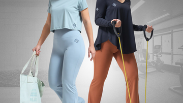 Street-to-gym luxury activewear styling for men and women in India featuring premium athleisure outfits