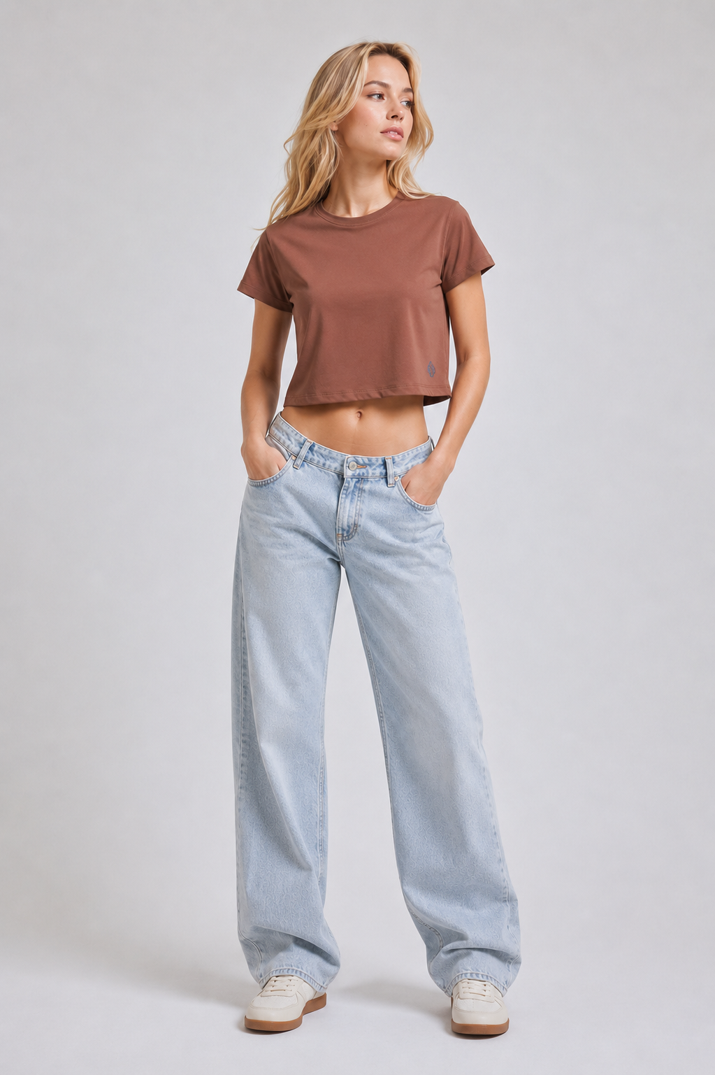 DryZone Oversized Crop Top – Luxury Gym Wear for Women
