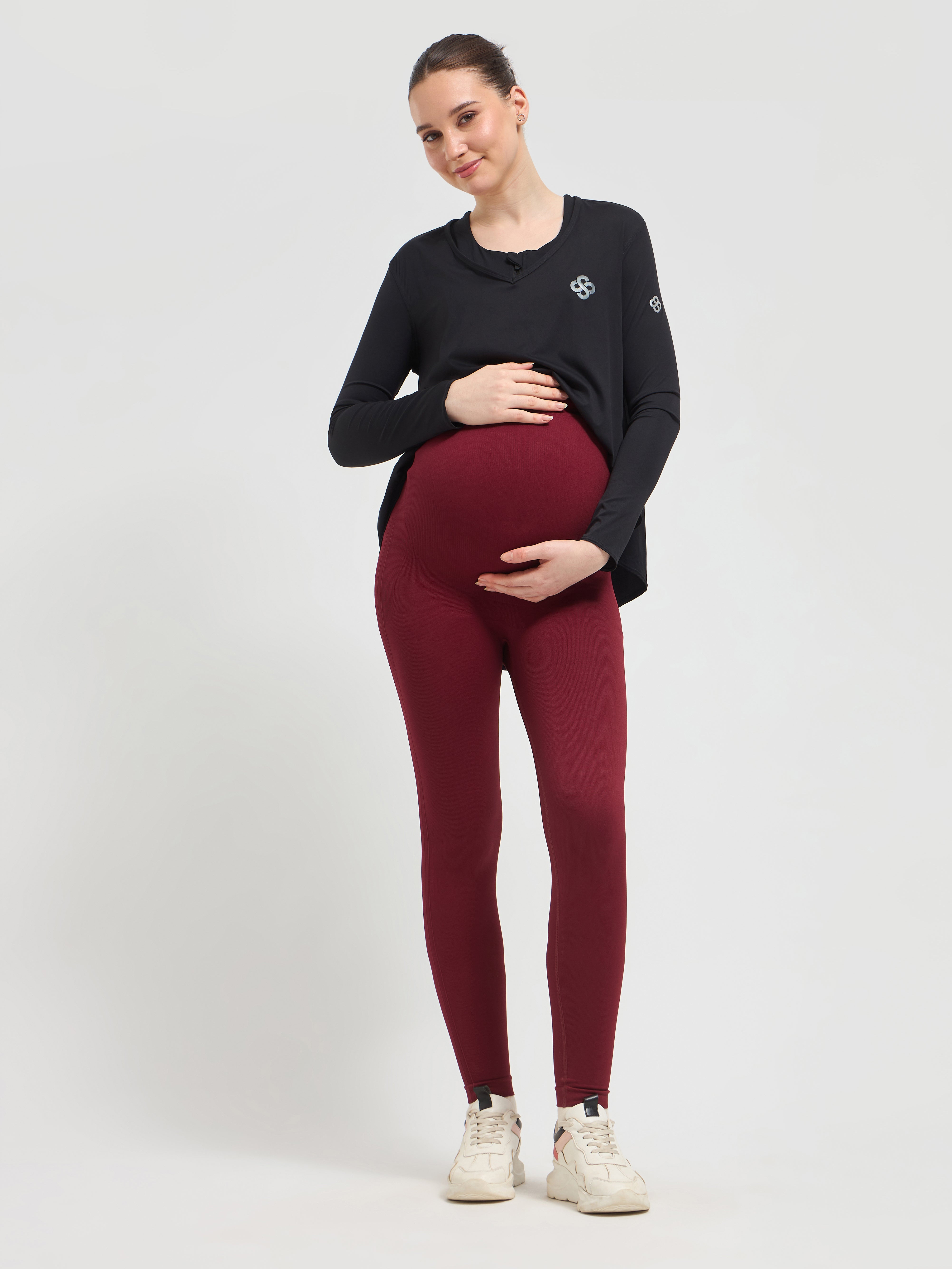 Seamless Over-Bump Maternity Leggings – Luxury Activewear for Women
