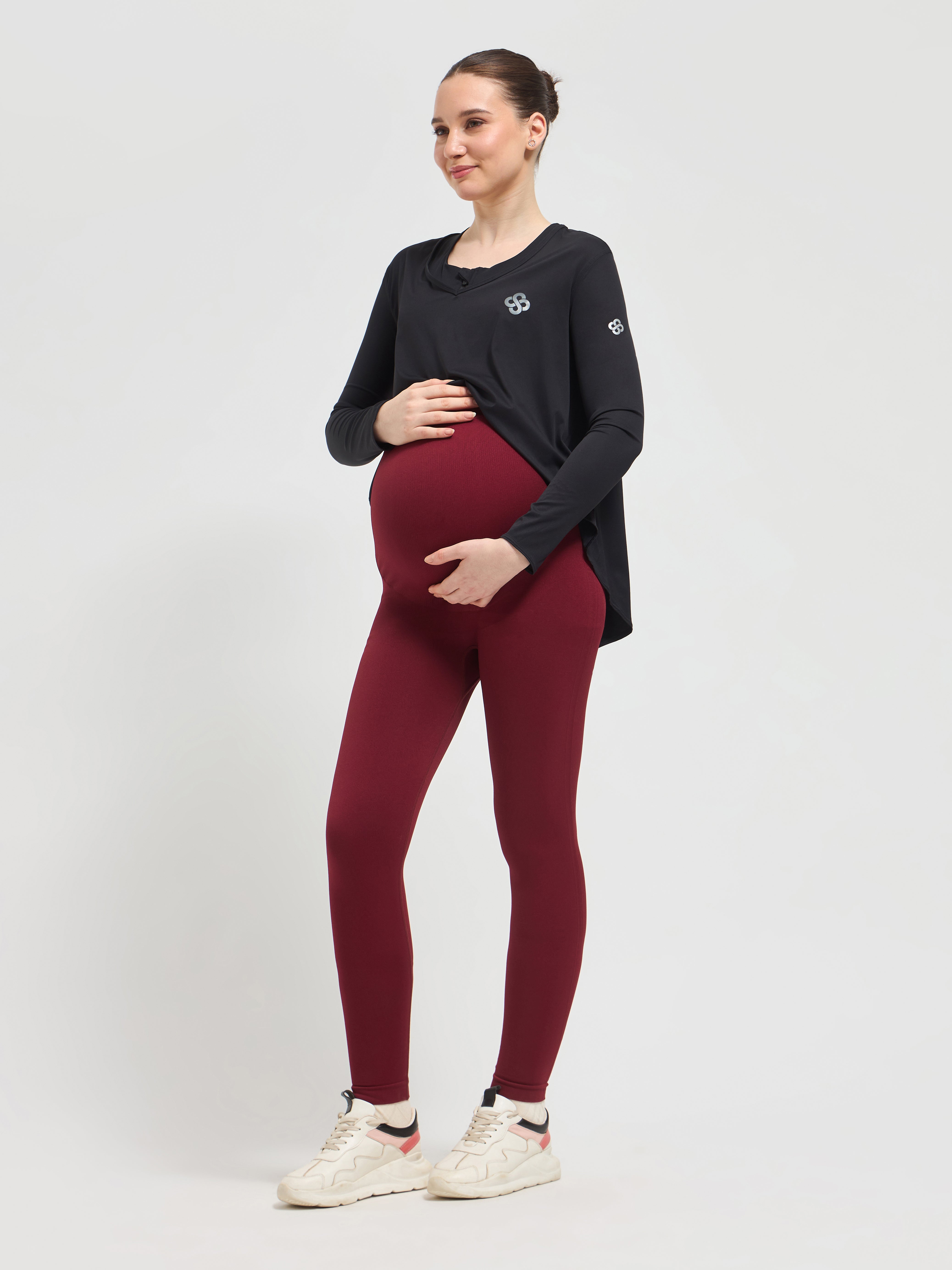 Seamless Over-Bump Maternity Leggings – Luxury Activewear for Women