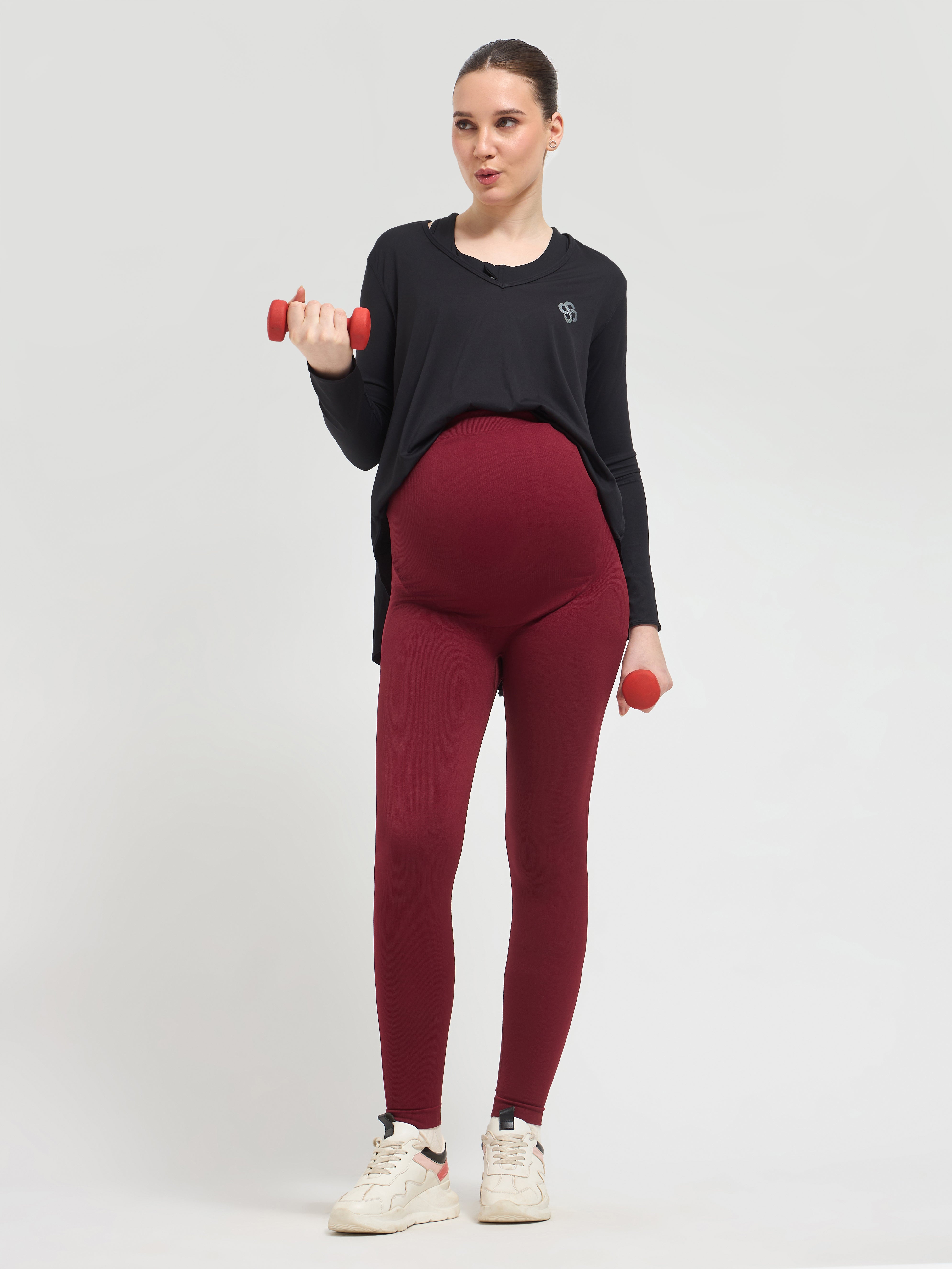 Seamless Over-Bump Maternity Leggings – Luxury Activewear for Women