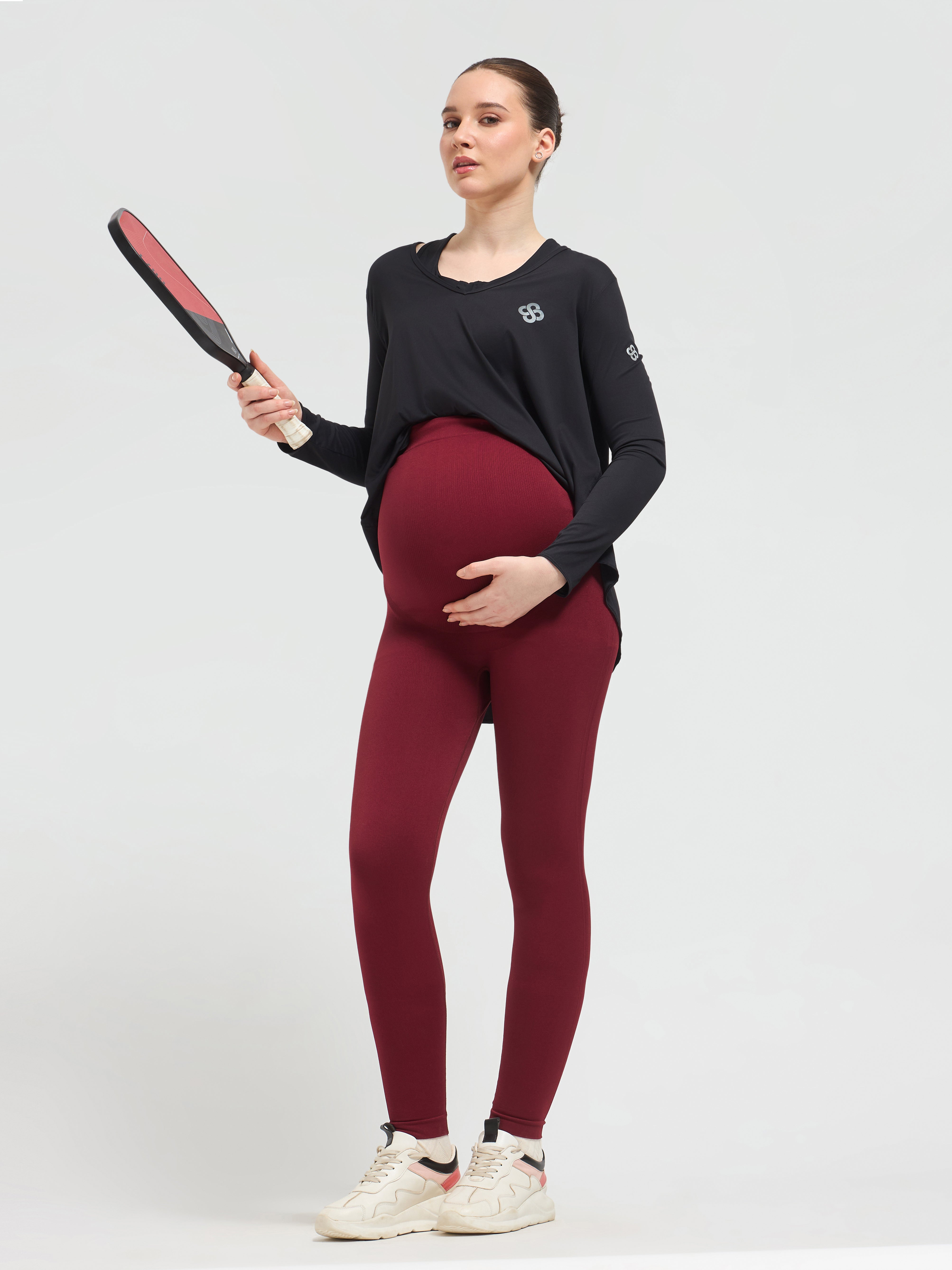 Seamless Over-Bump Maternity Leggings – Luxury Activewear for Women
