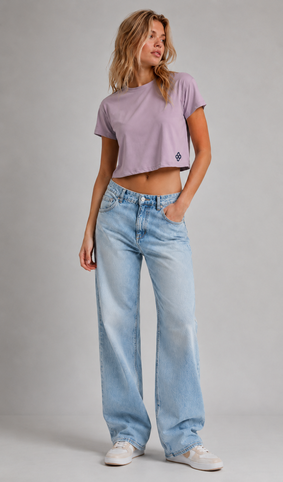 DryZone Oversized Crop Top – Luxury Gym Wear for Women